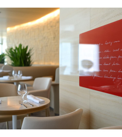 Smatab® Red Coral Glass Magnetyczna tablica do restauracji
