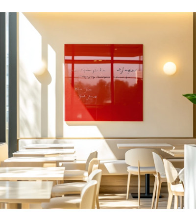 Magnetische Restauranttafel aus rotem Korallenglas Smatab®