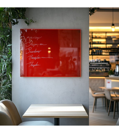 Magnetische Restauranttafel aus rotem Korallenglas Smatab®