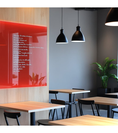 Magnetische Restauranttafel aus rotem Korallenglas Smatab®