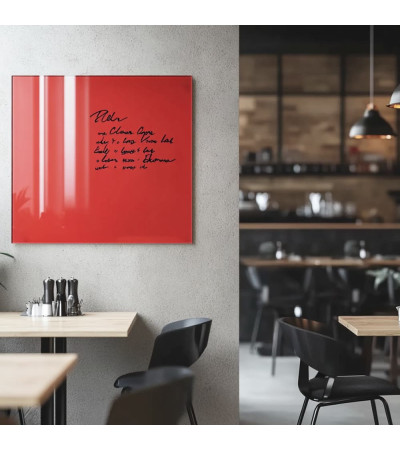 Smatab® Red Coral Glass Magnetyczna tablica do restauracji