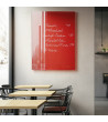 Červená korálová skleněná magnetická tabule do restaurace Smatab®