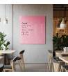 Růžová perlová skleněná magnetická tabule do restaurace Smatab®