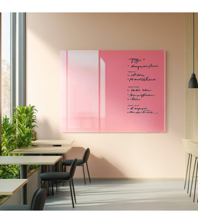 Růžová perlová skleněná magnetická tabule do restaurace Smatab®