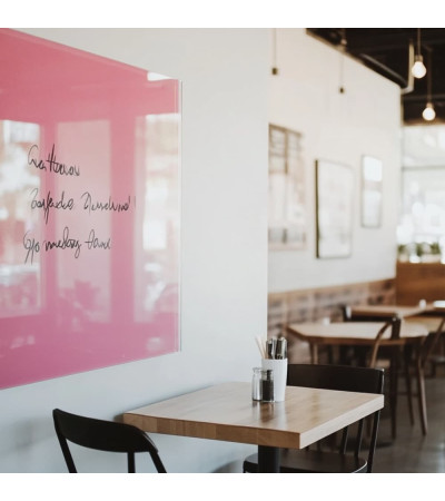 Smatab® pink pearl glass magnetic restaurant blackboard