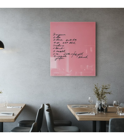 Magnetische Restauranttafel aus rosa Perlenglas Smatab®