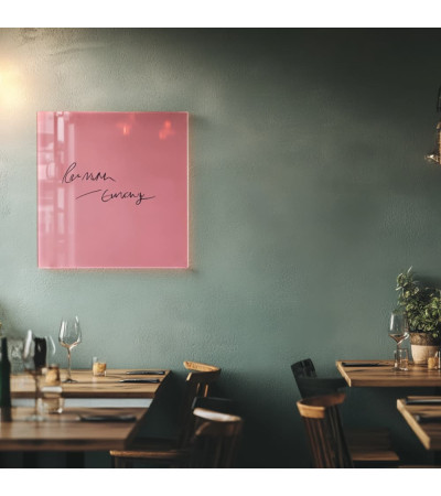Magnetische Restauranttafel aus rosa Perlenglas Smatab®