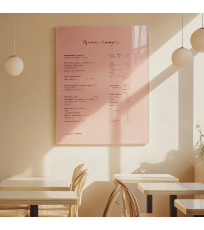 Smatab® Pink Body Glass Magnetyczna tablica do restauracji
