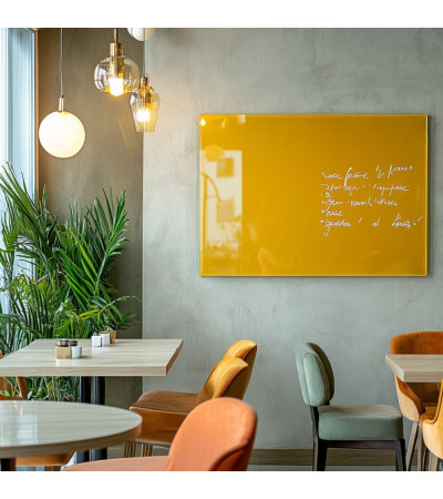 Žlutá neapolská skleněná magnetická tabule do restaurace Smatab®