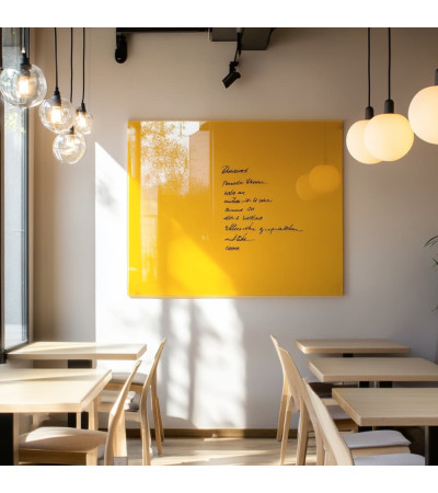 Szklana tablica magnetyczna żółta neapolitańska dla restauracji Smatab®.