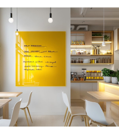 Žlutá exotická skleněná magnetická tabule do restaurace Smatab®