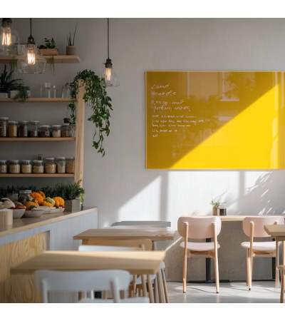 Gelbe exotische Glas-Magnettafel für Restaurants Smatab®