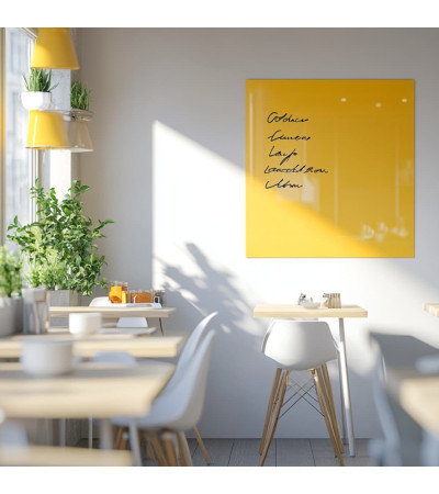 Gelbe exotische Glas-Magnettafel für Restaurants Smatab®