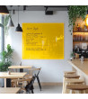 Žlutá exotická skleněná magnetická tabule do restaurace Smatab®