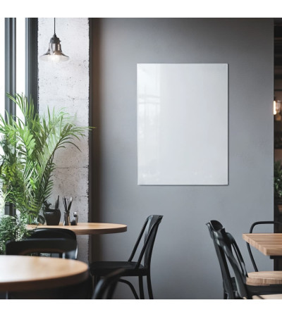 Biała satynowa szklana magnetyczna tablica restauracyjna Smatab®.
