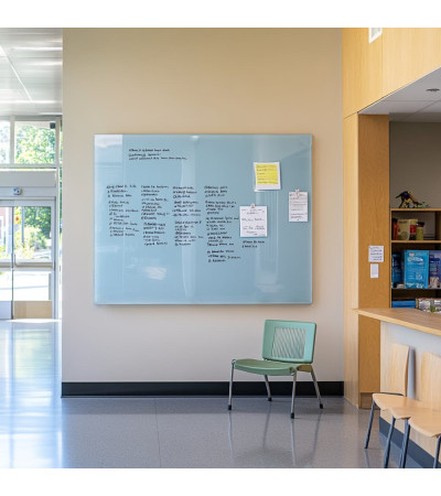 Royal blue Smatab® glass magnetic board for non-profit organizations