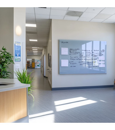 Royal blue Smatab® glass magnetic board for non-profit organizations