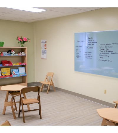 Royal blue Smatab® glass magnetic board for non-profit organizations