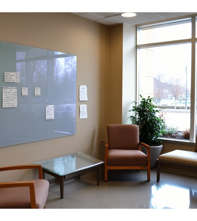 Royal blue Smatab® glass magnetic board for non-profit organizations