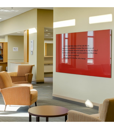 Red coral Smatab® glass magnetic board for non-profit organizations