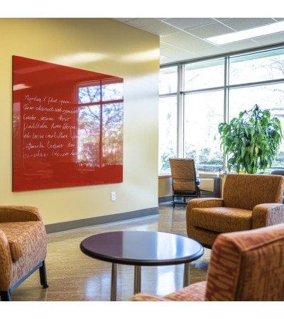 Red coral Smatab® glass magnetic board for non-profit organizations