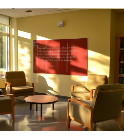 Red coral Smatab® glass magnetic board for non-profit organizations