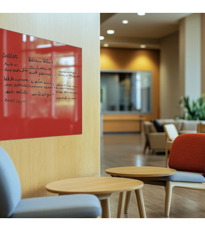 Red coral Smatab® glass magnetic board for non-profit organizations