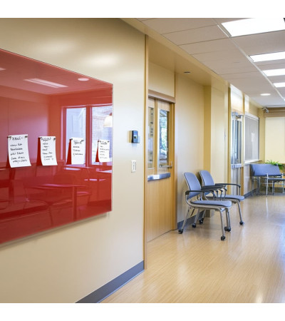 Red coral Smatab® glass magnetic board for non-profit organizations