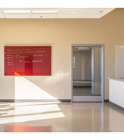 Red coral Smatab® glass magnetic board for non-profit organizations