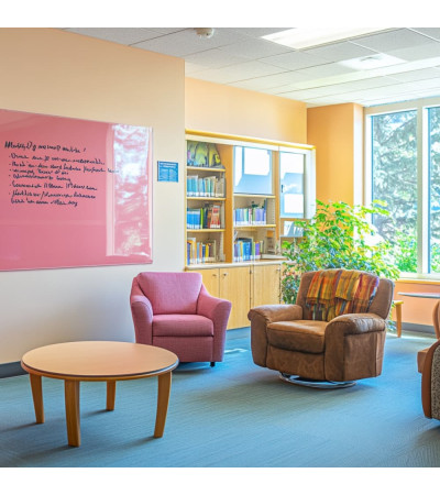 Pink pearl Smatab® glass magnetic board for non-profit organizations