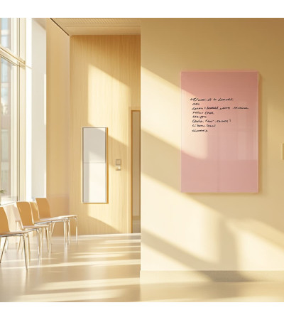 Růžová tělová skleněná magnetická tabule Smatab® pro neziskové organizace