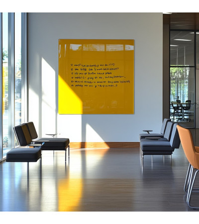 Yellow Naples Smatab® glass magnetic board for non-profit organizations