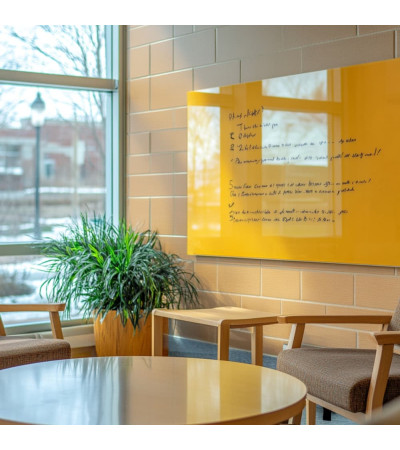 Yellow Naples Smatab® glass magnetic board for non-profit organizations