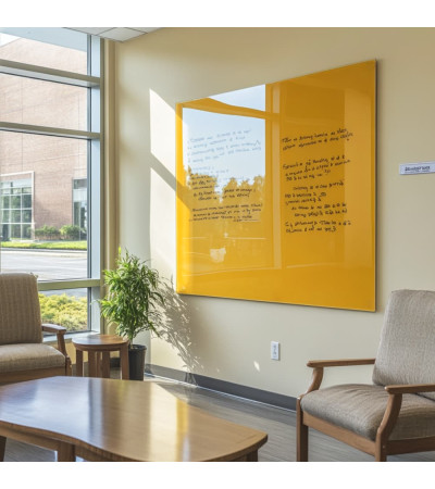 Yellow Naples Smatab® glass magnetic board for non-profit organizations