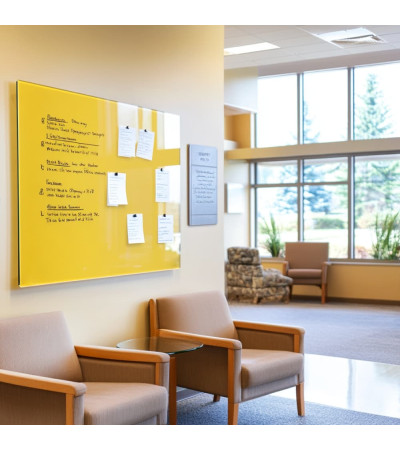 Żółta egzotyczna tablica magnetyczna Smatab® Corporate Glass Magnet Board