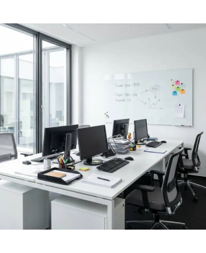 Weiße satinierte Glastafel für das Büro