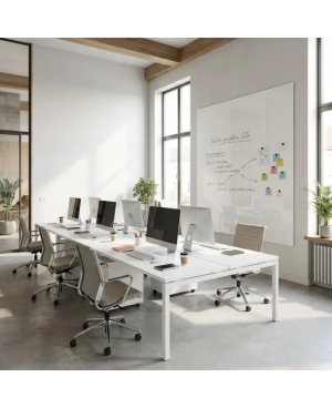Weiße satinierte Glastafel für das Büro