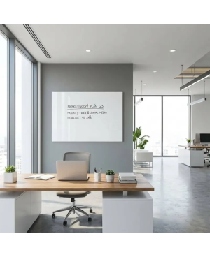 Weiße satinierte Glastafel für das Büro