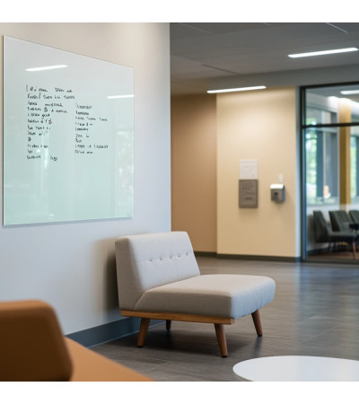 White satin Smatab® glass magnetic board for non-profit organizations