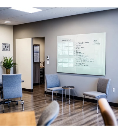 Weiß satinierte Smatab® Corporate Glas-Magnettafel