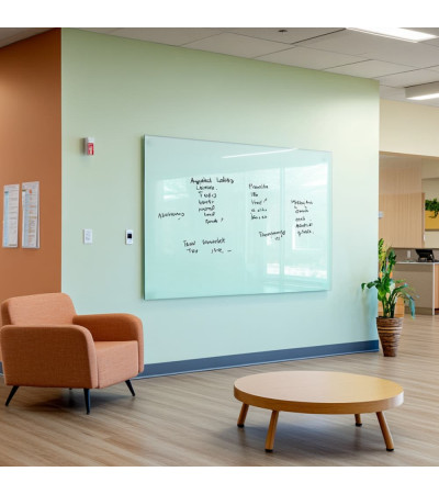 White satin Smatab® glass magnetic board for non-profit organizations