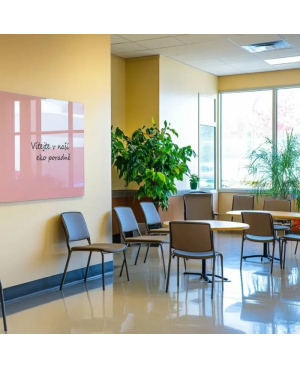 Růžová tělová skleněná magnetická tabule SMATAB®