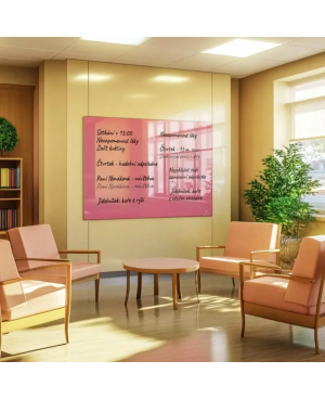 Růžová perlová skleněná magnetická tabule SMATAB®
